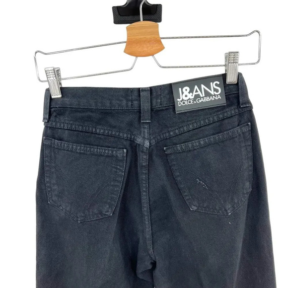Dolce & Gabbana Vintage Jeans Black Denim Straight Leg Baggy Size 27 - Picture 8 of 14